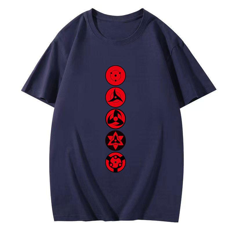 Japanese Anime Naruto Uchiha Itachi Print T Shirt Cotton Short Sleeve Unisex Couple Streetwear Tops