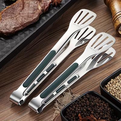 Paslanmaz Çelik Mutfak Pişirme Maşası, Haşlanma Önleyici Silika Jel, Bulaşık Makinesinde Yıkanabilir Paslanmaz Çelik Yemek Maşası, Ekmek Servis Maşası