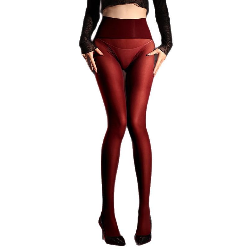 Sexy Women Seamless Open Crotch Pantyhose 120D  Autumn Stockings Oil Shiny Glossy Tights Shaping Legggins Sexy Stocking