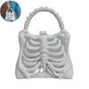 Gotisk Skelettväska 3D-tryckt Revbensbur Handväska Anatomisk Läskig Skelettplånbok för Halloween Utklädnad Mörkt Estetiskt Tillbehör