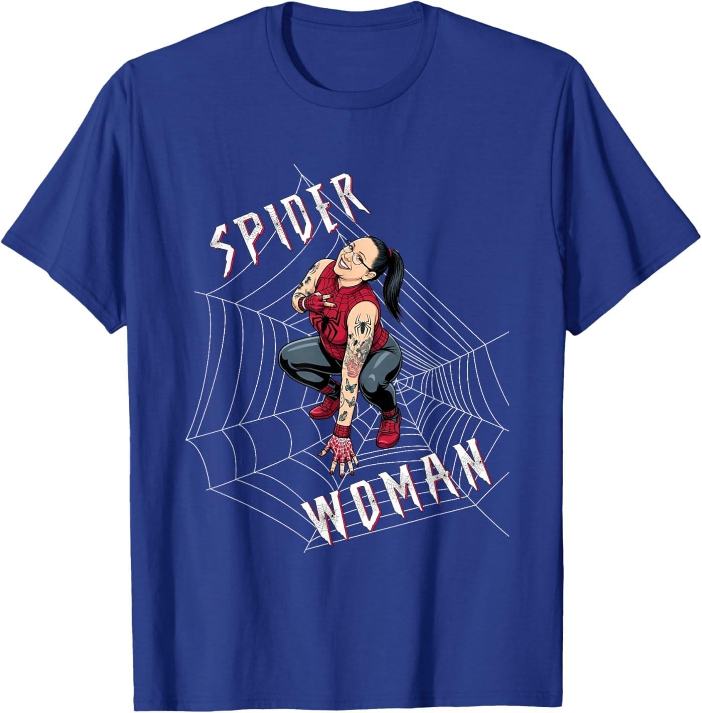 Spider Woman, Funny Superhero T, Spiderweb T-Shirt S разноцветный