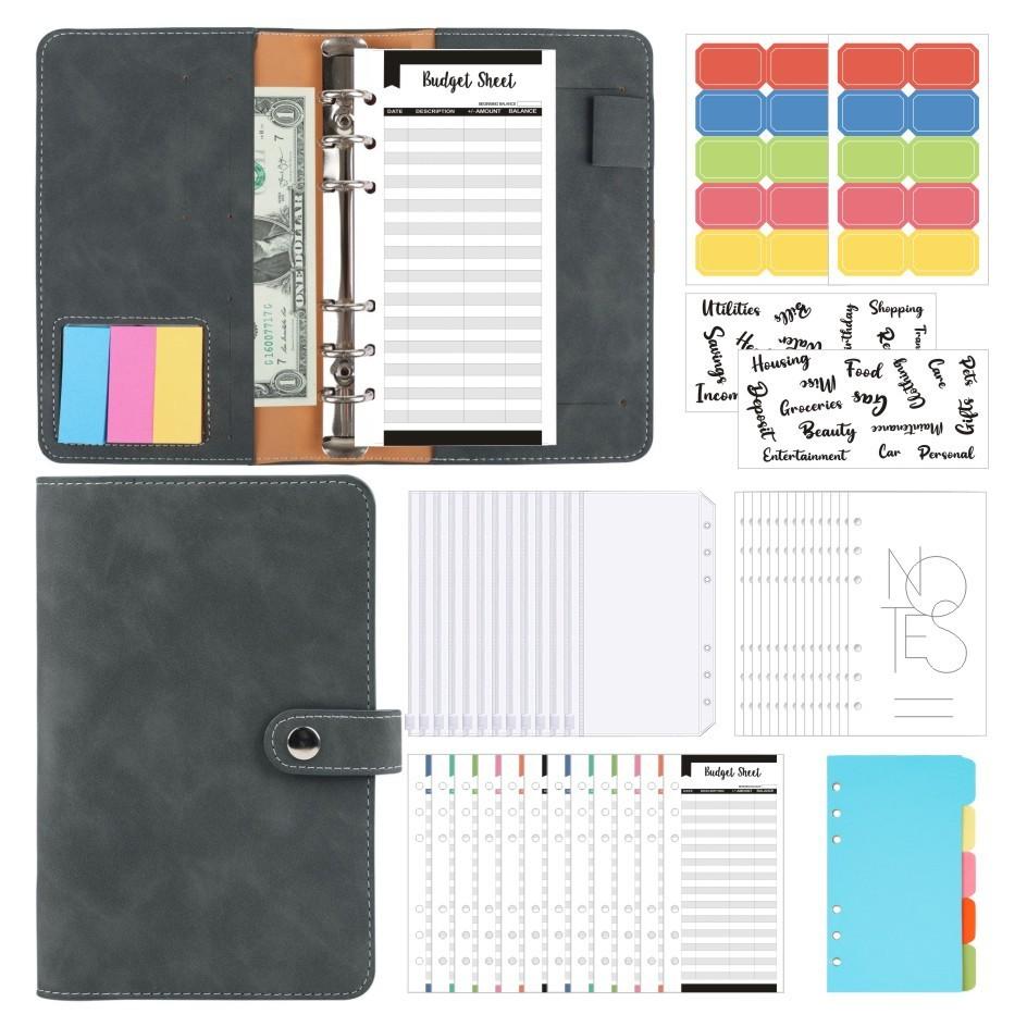 Vintage A5 Notebook Binder 2024 2025 A6 Soft PU Leather Cover Creative Bookkeeping Ledger Hardcover Diary Style (Dark grey,105mm * 148mm&A6)