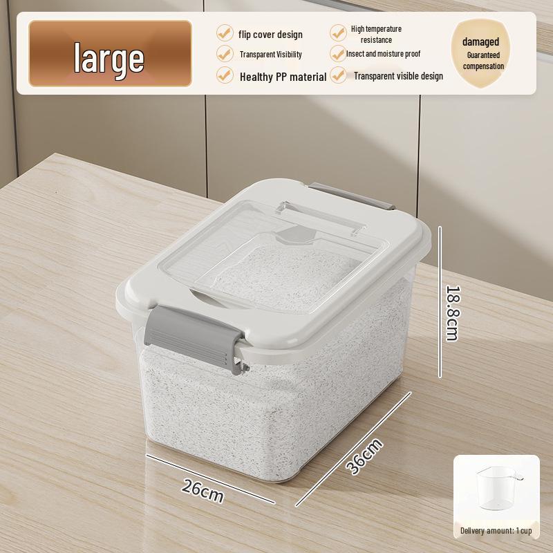 

Бытовой контейнер для хранения риса на 35 цзинь - Утолщенный, Влагостойкий, Защищенный от насекомых, Герметичный контейнер для 15 цзинь муки.