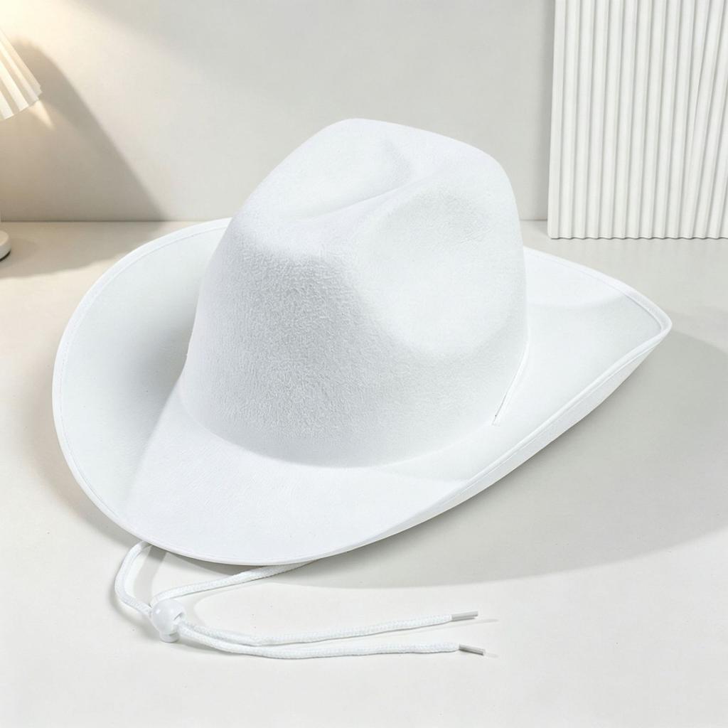 Unisex Cowboy Hat Hemming Decoration Party Travel Sunscreen Celebration Large Brim Simple Fashion Shade