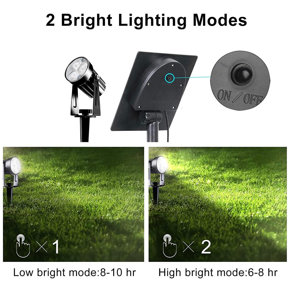 T-SUN Cold White Solar Spotlight Light IP65 Waterproof Adjustable Brightness Solar Garden Light Solar Light Outdoor Solar Lamp
