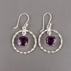 Amethyst Gemstone 925 Sterling Silver Jewelry Handmade Women Gift Earrings 1.60" EE-60-11