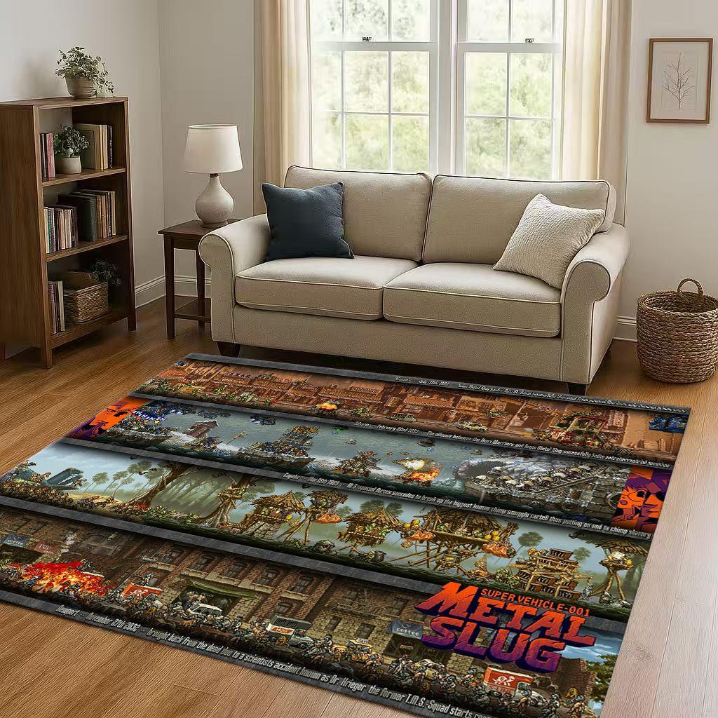 3D Classic Game Metal Slug Pixel Style Living Room Non-Slip Area Rug Soft Carpet for Bedroom Playroom Sofa,Home Decor Doormat