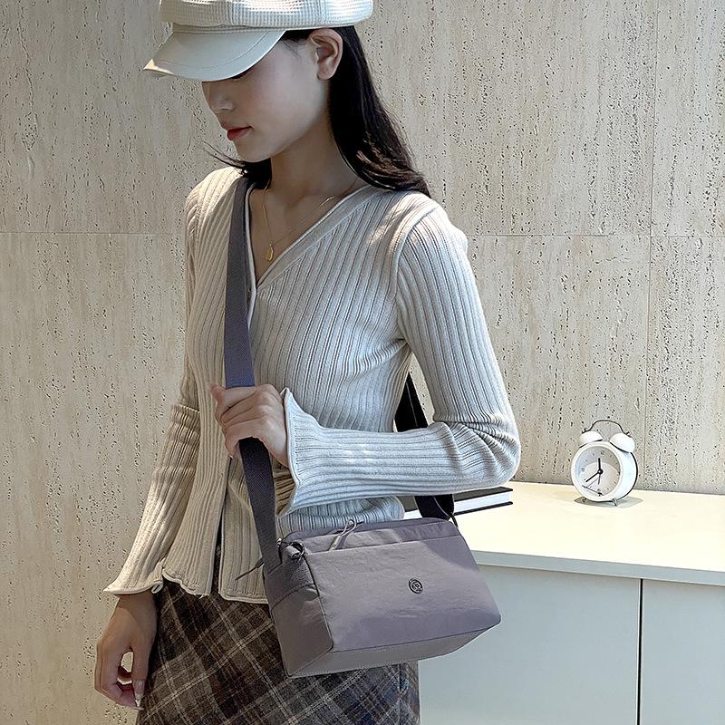2025 New Women's Lightweight Multi-Layer Crossbody Canvas Bag - Korean Casual Shoulder/Small Bag