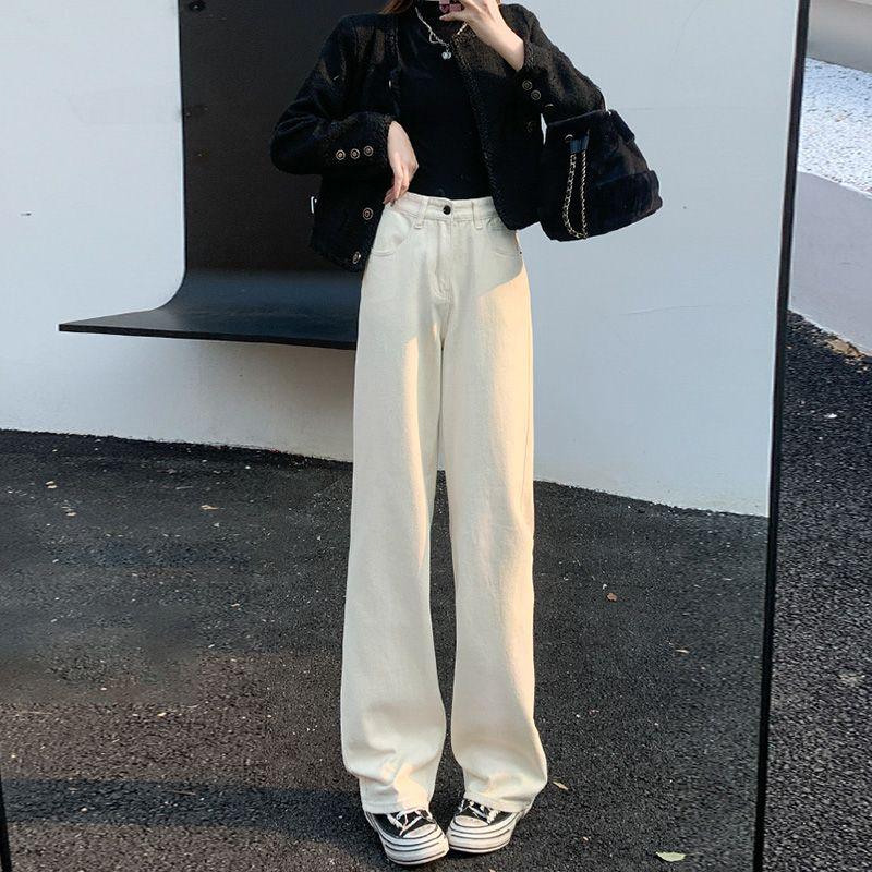 

Women s High-Waisted Wide-Leg Jeans - Summer 2025, Loose & Slimming, Floor-Length 2XL
