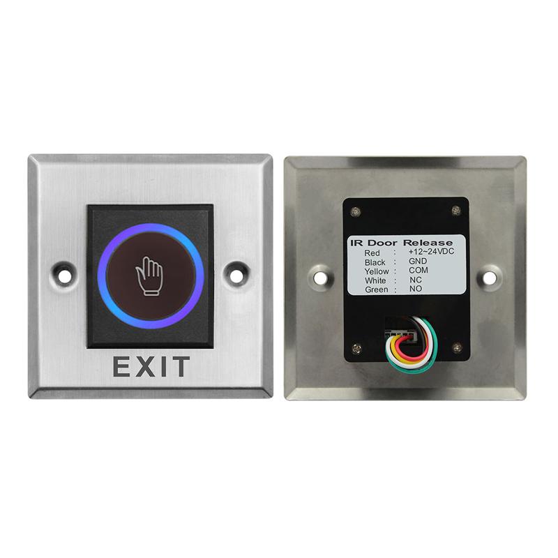 12/24V 5-15cm Abstand Einstellbar Berührungslose Ausgangstaste Türöffner Schalter Infrarotsensor Berührungsloser Metallknopf