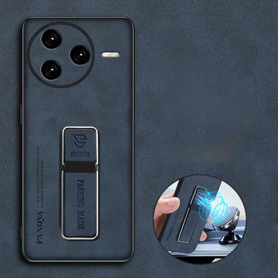 Für Redmi K80 Pro K 80 Skinsheep Leder Kamera Stoßfest Panzerhülle für Xiaomi Redmi K80Pro Matte Stoßstange Magnetischer Halter Ständer Schutzhülle