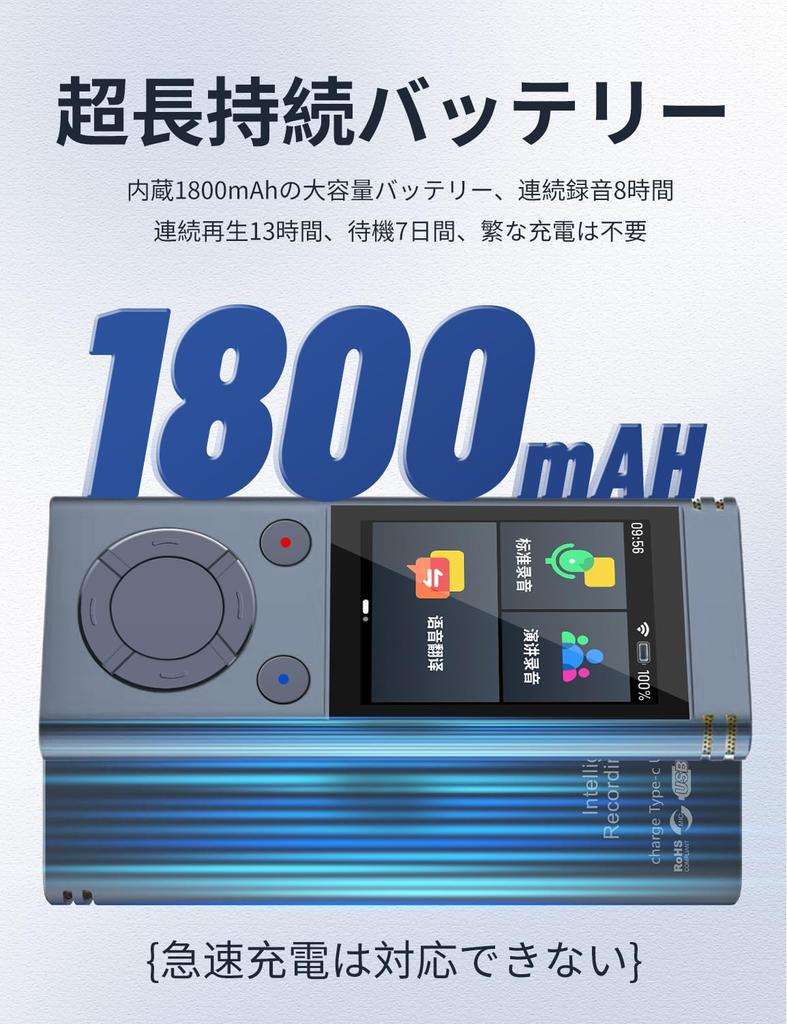 ISHU Voice Recorder with Automatic Speech Recognition AI Voice Supports 138 No Minutes Recorded Data Translation Currency Meeting Charging Port (NEW)