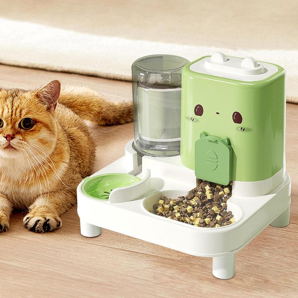 Cat Food Dispenser 2 In 1 Pet Food Dispenser Detachable Waterer For Home Kitten Puppy Bunny Outdoor Travel Vacation Drinking