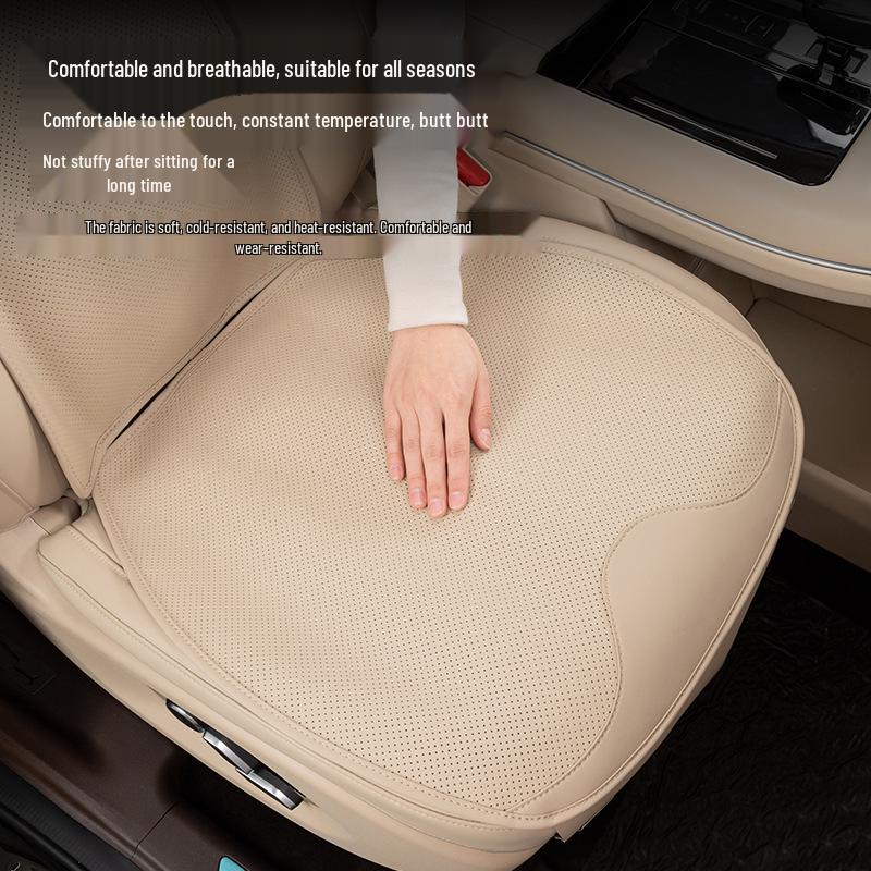 Napa Leather Car Seat Cushion - All-Season Breathable Cover for Mercedes, BMW, Volkswagen