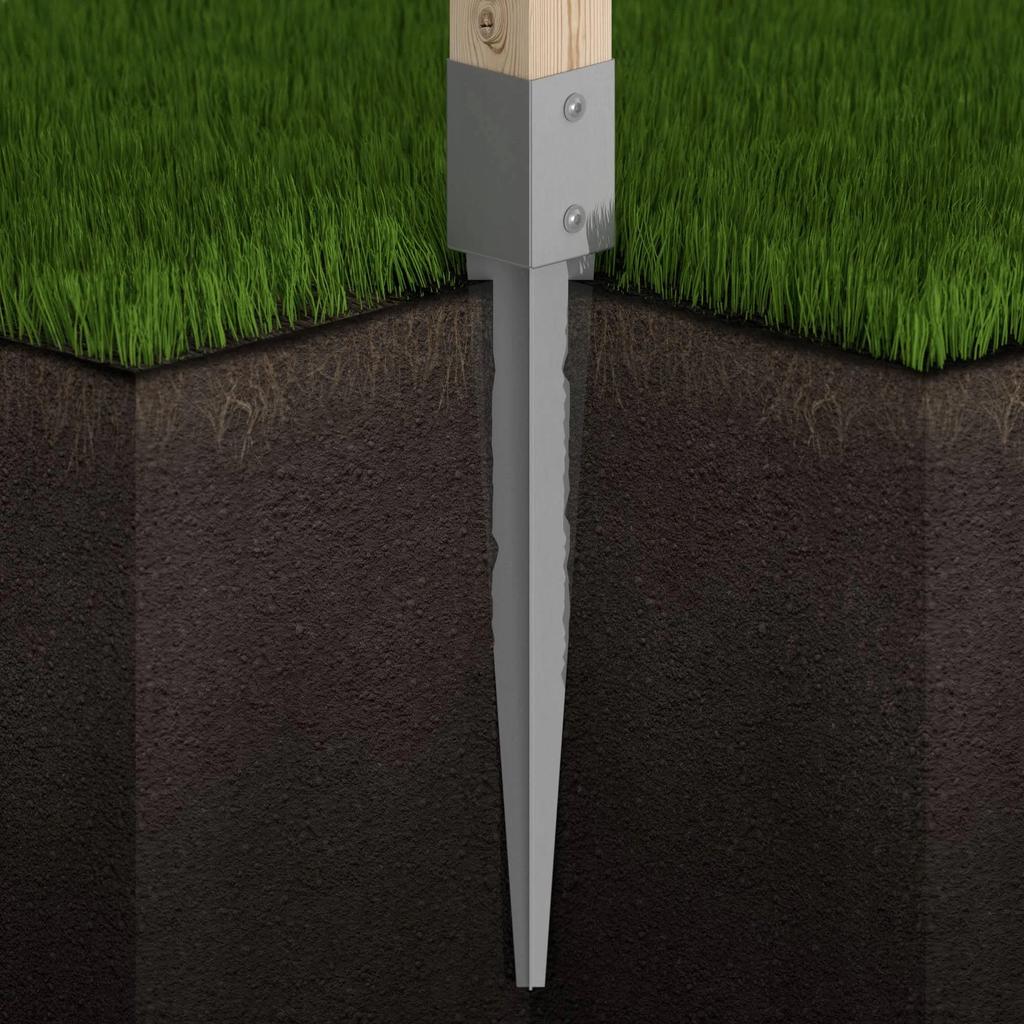 Pillar base, hammer-in anchor, 90x90x750 mm