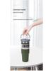 Large Capacity Insulated Stainless Steel Car Cup with Handle and Straw Lid
