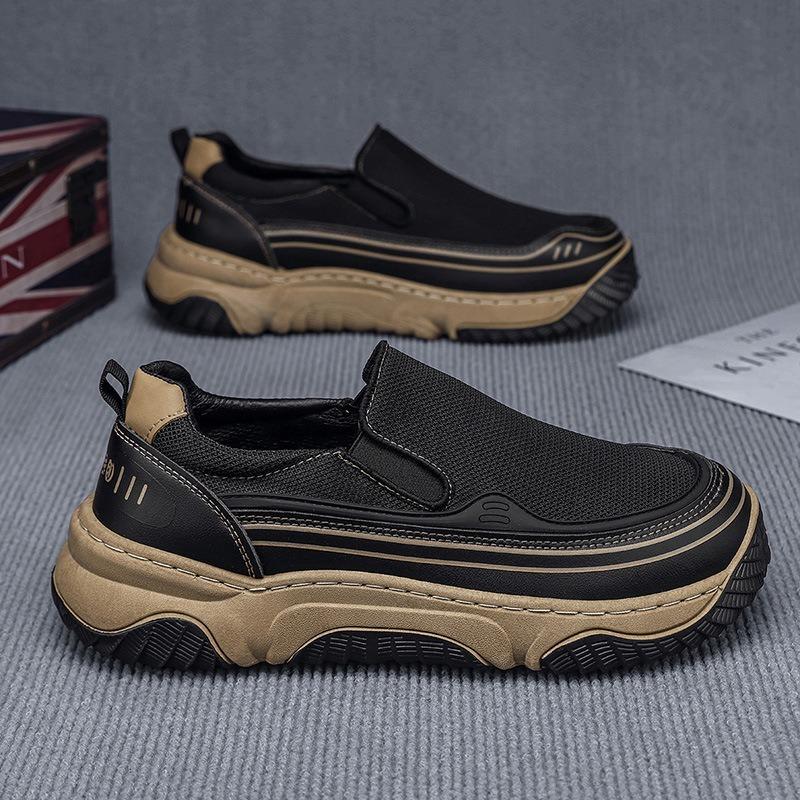 Men's Casual Shoes 2025 Summer Mesh Breathable Platform Sneakers Fashion Comfortable Height Increase Slip on Vulcanized Shoes