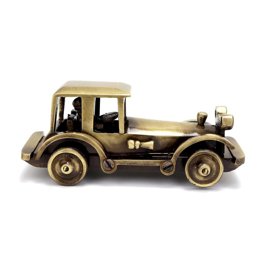 5 Inches Brass Vintage Motor Car Showpiece Figurine Statue for Home, Brass Antique Showpieces for Home, Standard, Pack of 1