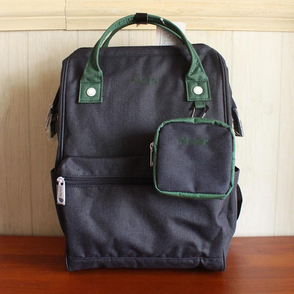 2020 Japanese Color-Contrast Backpack with Gold Accent