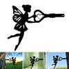 Fairy Silhouette Tree Decoration Weather-proof Metal Indoor Outdoor Garden Yard Patio Winged Elf Silhouette Statue Sculpture Ornament
