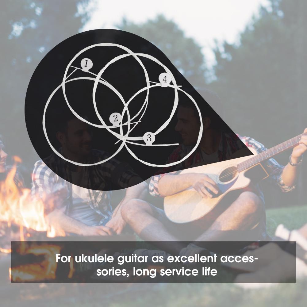 4Pcs Ukulele String Set Bright Sound Carbon High End Transparent Guitar Accessories