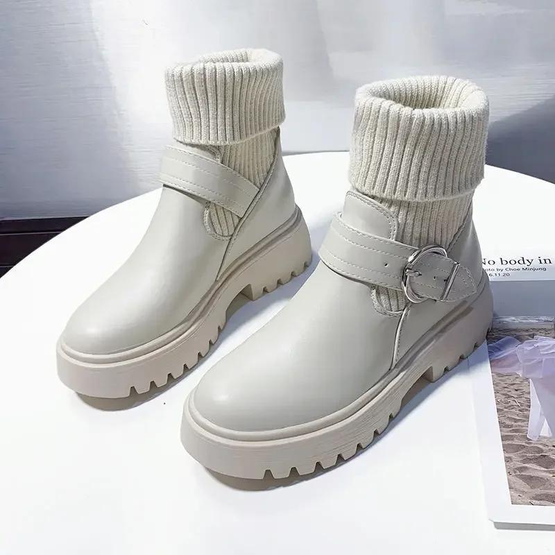 Fashion Winter 2024 Booties Autumn Woman Short Shoes Chunky Ankle Boots for Women Platform High Quality Boot On Offer Promotion Sale Pu