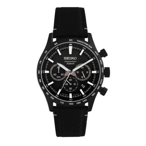 

Seiko Men s Chronograph Watch, Black, Overseas Model, SSB417P1