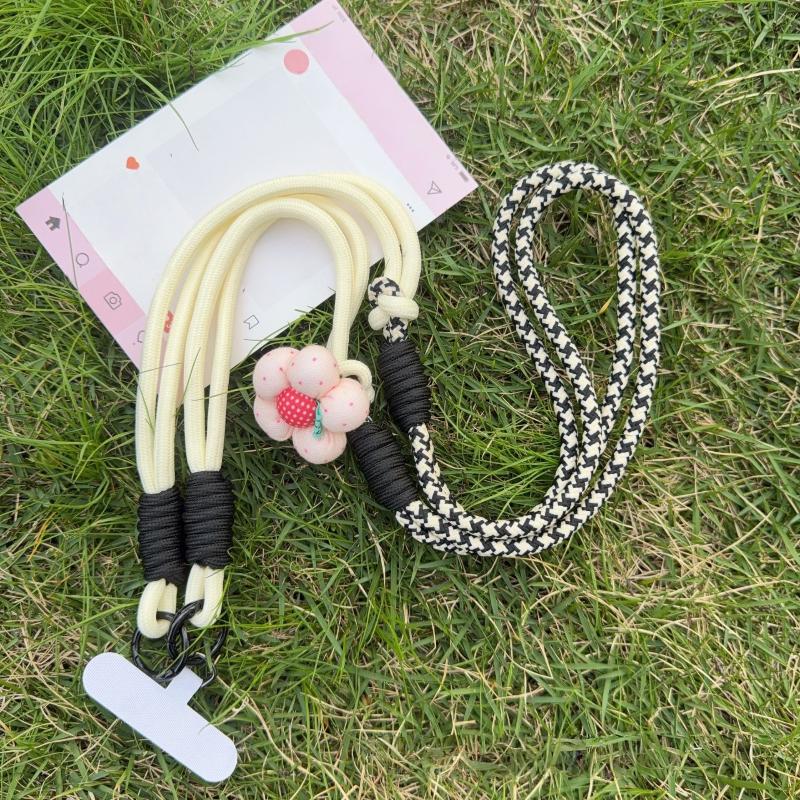Stain-Resistant 3 In 1 Phone Lanyard 120cm Crossbody Neck Wrist Strap Hanging Rope for Daily Commute Shopping
