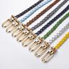 Women's Korean Style Candy Color Knotted Braided Leather Belt with Clip Buckle