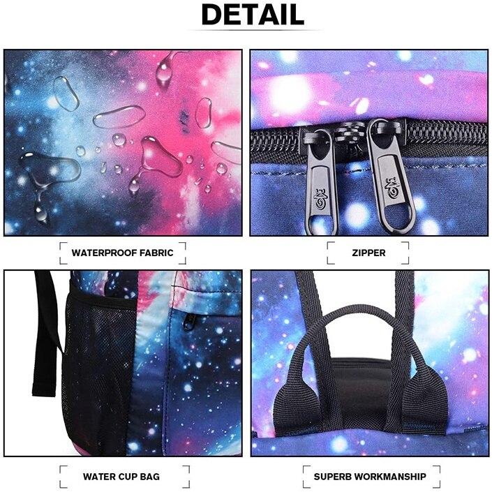 Kosiil 15.6 Inch Glow in The Dark Waterproof Backpack, Multicolor Laptop School Bag for Students, Lightweight Anti-Spill Bookbag