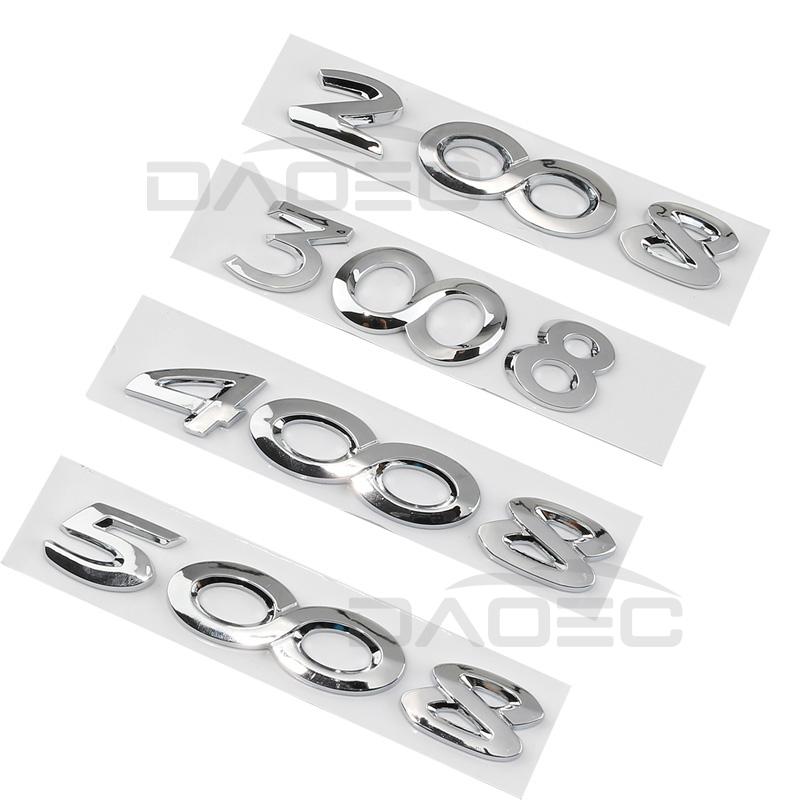 Car Rear Trunk Boot Letters Words Logo Replace Badge Emblem Decals Sticker For d444 2008 3008 4008 5008 Styling Accessories 444d