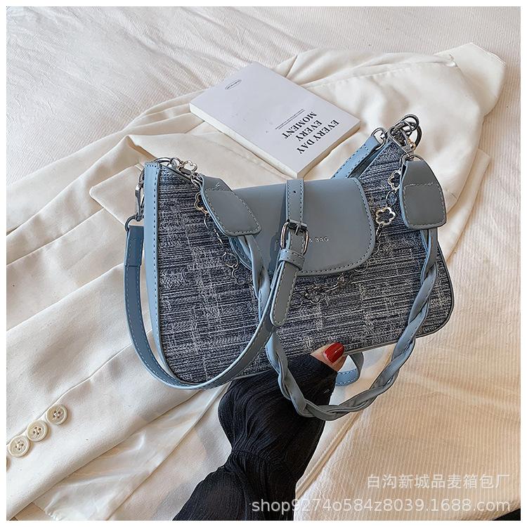 

Manufacturer Xiaoxiangfeng bag women s new 2025 summer popular shoulder bag popular denim small square bag синий