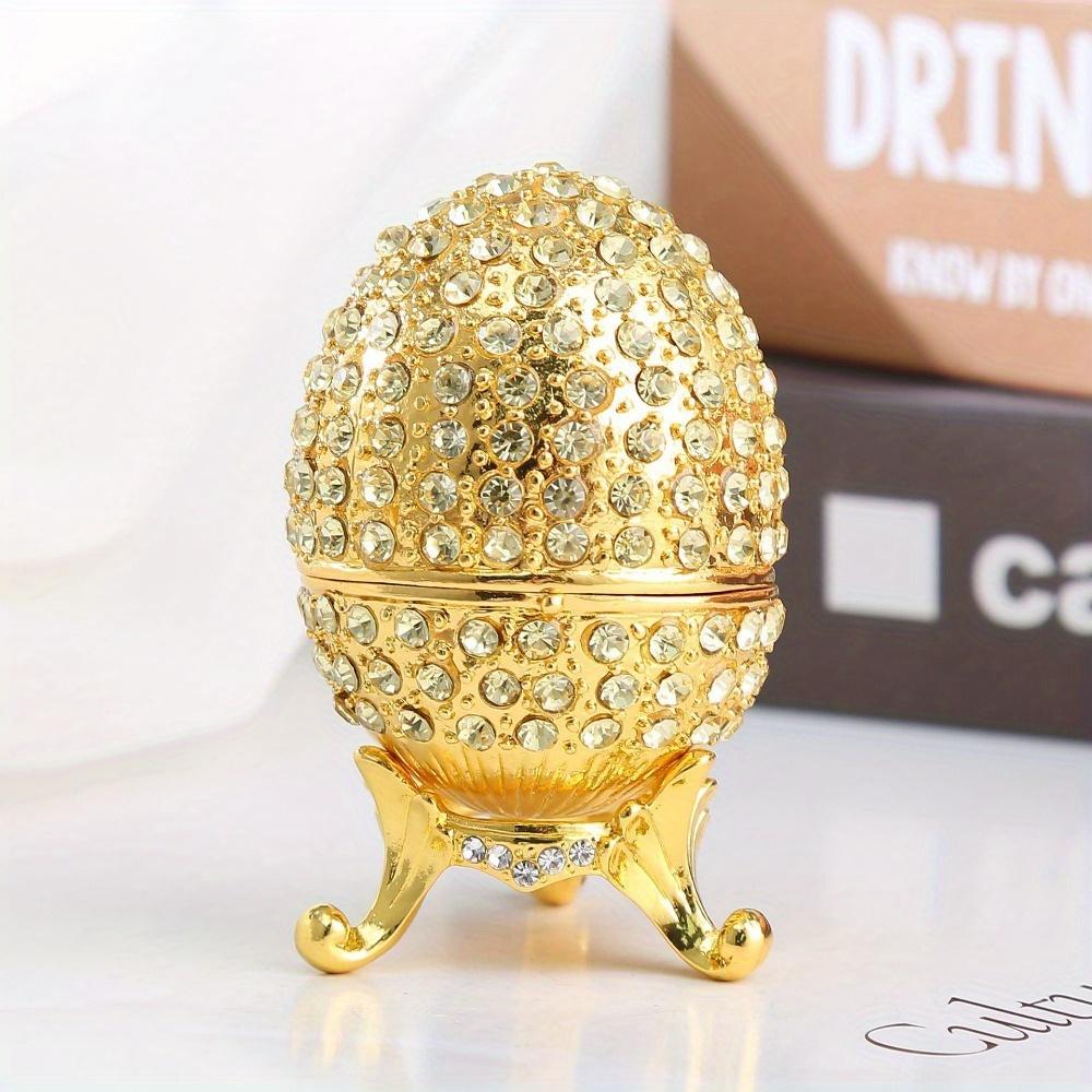 1pc Egg Box Jewelry Trinket Container Enameled Faberge Organizer Vintage Ornament Easter Gift Enamel Collection Holder