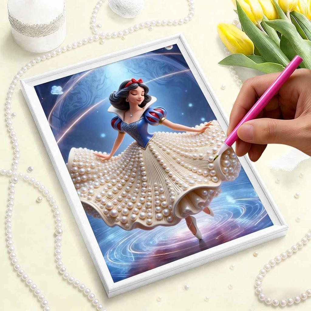 Disney Pearl Painting Snow White Art Set Handmade Pearl Artwork for Wall Decoration  A Beautiful Gift for Home or Office Environments