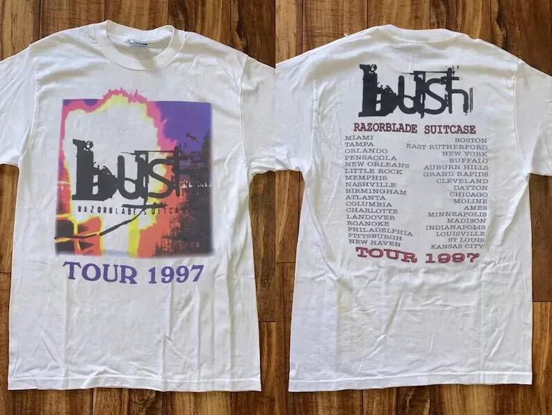 Vintage Bush Band Razorblade Suitcase Tour 1997 T-Shirt Gift Fans Music All Size Unisex T-Shirt S