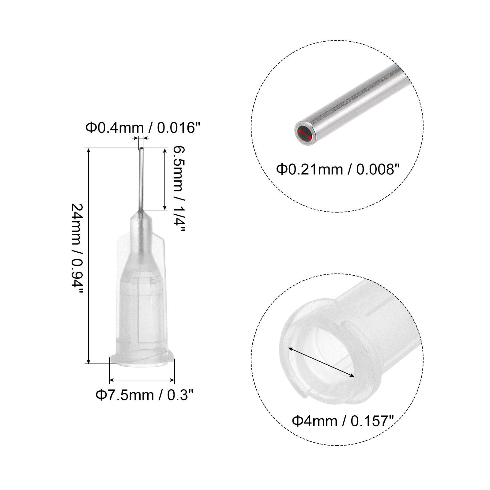 

100pcs Industrial Blunt Tip Needle 14G 15G 16G 17G 18G 19G 20G 21G 22G 23G 24G 25G 26G 27G 1/4 Inch Dispensing Needle for Liquid