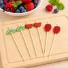 Fresh Fruit Cartoon Picks 100PCS Disposable Tags, with Decor Cocktail Garnish Sticks Picks, Durable Bamboo Skewers, for Fruits Barbecue