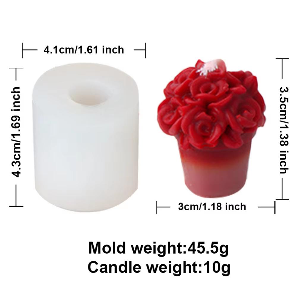 3D Tulip Flower Pot Shape Silicone Mold DIY Rose Bouquet Candle Soap Plaster Crafts Resin Mold Manual Art Making Tools