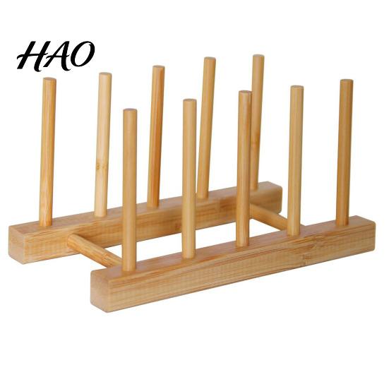 Cabinet Tableware Organizer Kitchen Storage Rack Bamboo Anti-skid Plate Pot Lid Dish Laptop Bowl Drying Holder Organization Cutting Board Drainage