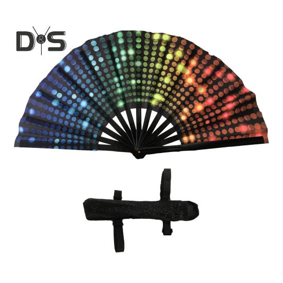 

Светоотражающий складной веер, большой портативный ручной вентилятор, летний охлаждающий вентилятор, украшение для танцевального представления, аксессуары для вечеринок F