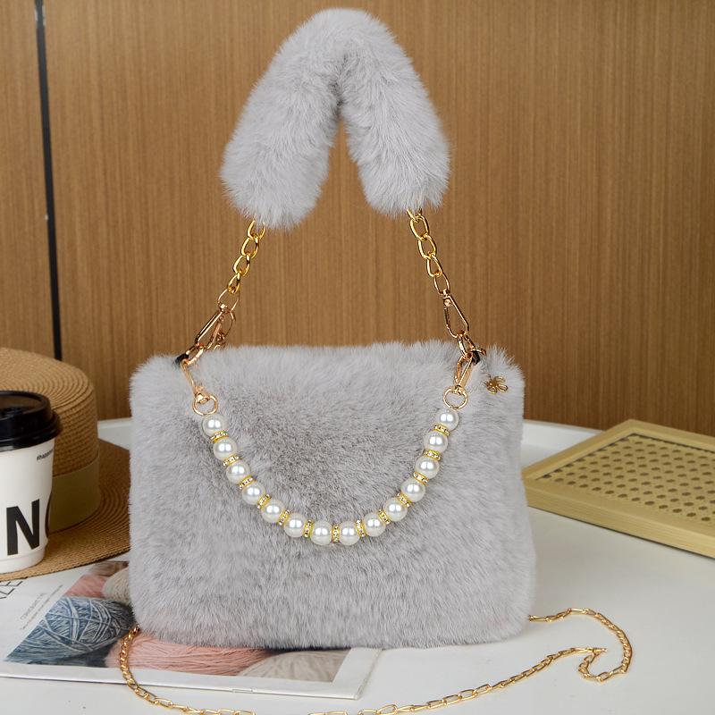 Women's Plush Crossbody Bag - Versatile, Large Capacity Handheld Shoulder Bag for Students.