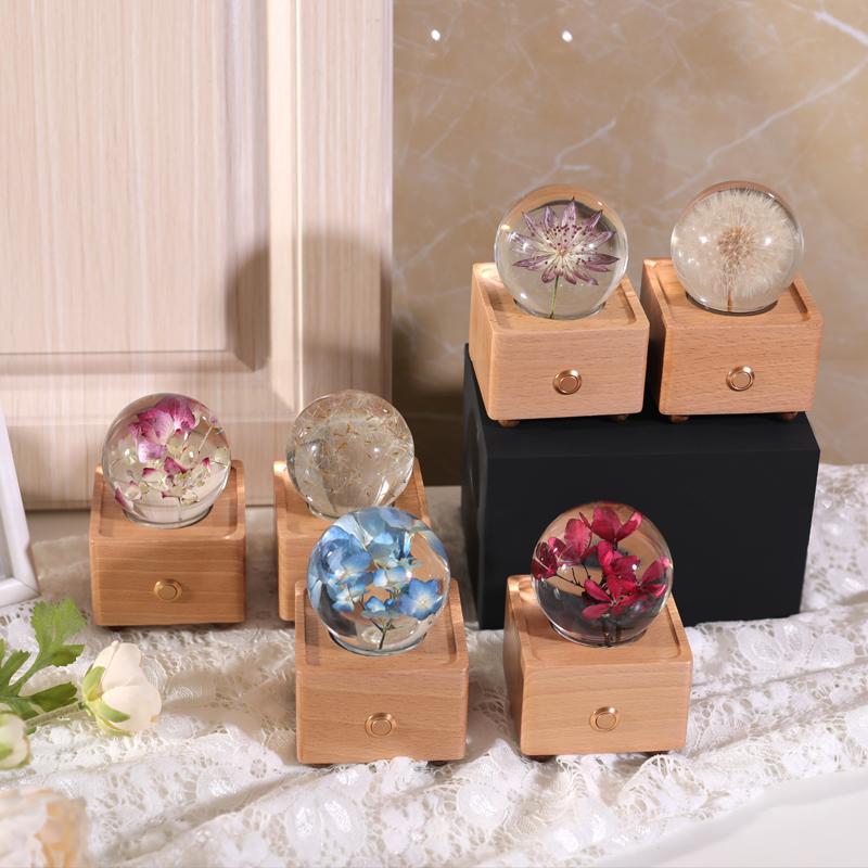 Hot Item Novelty Gifts 2025 Trends New Innovative Product Ideas Real Flower Light Bluetooth Speaker Holiday Festival Gift