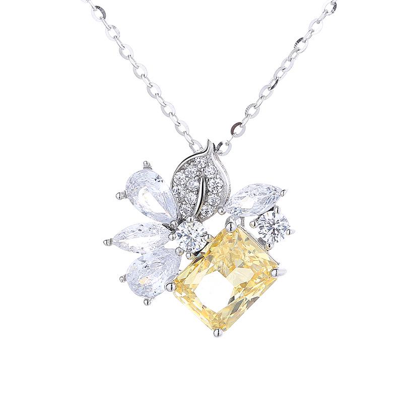 Sterling Silver Camellia Crystal Necklace: Versatile, High-End Clavicle Chain for Women, 2021 Style.