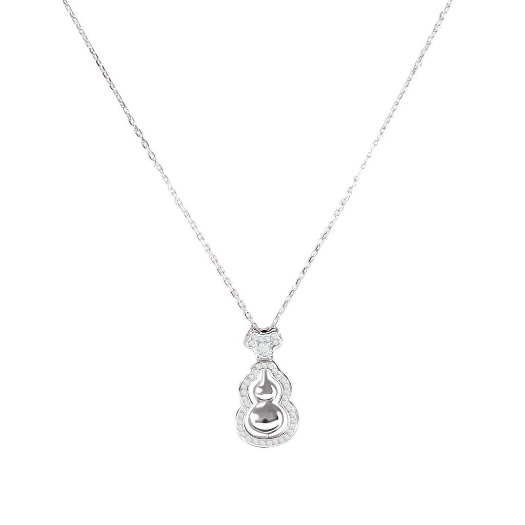 New Chinese Style S925 Sterling Silver Gourd Clavicle Necklace for Women - Trendy Niche Design