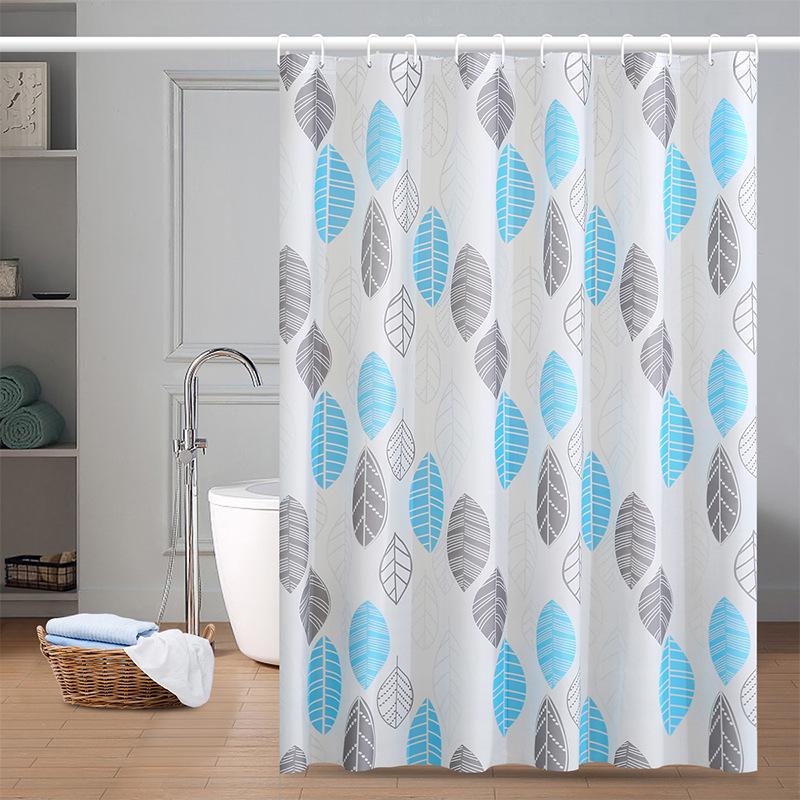 PE Waterproof Shower Curtain - Printed Semi-transparent Mildew-proof Bathroom Divider