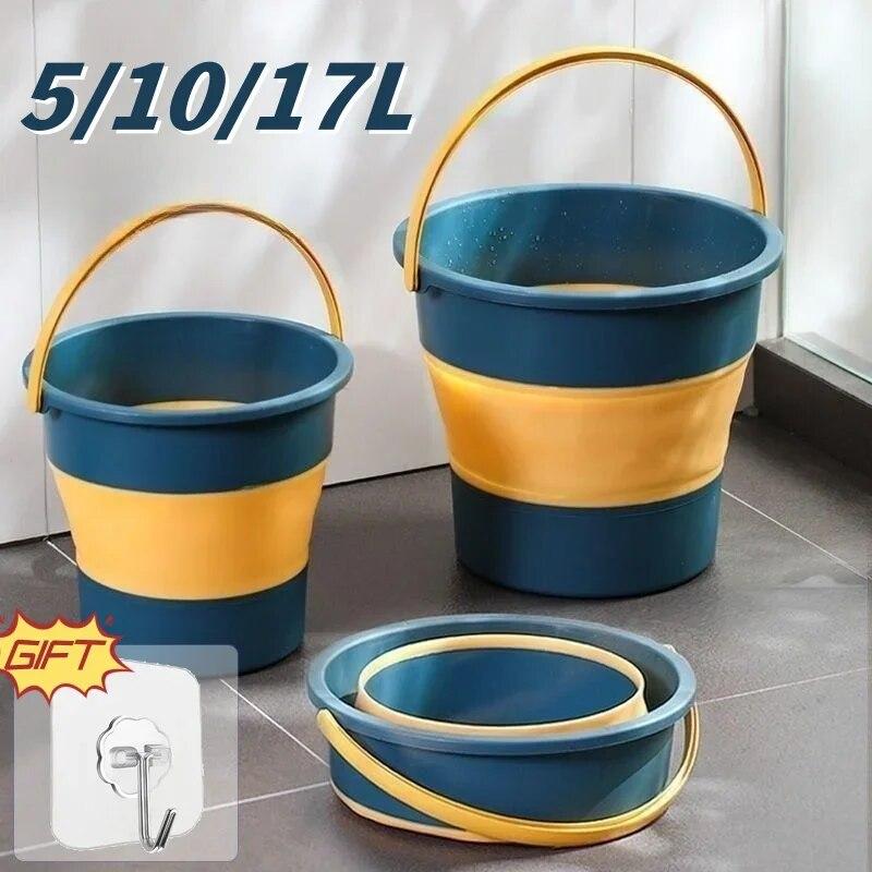 New Wholesale 17L Collapsible Bucket Portable Folding Bucket Wash Fishing Silicone Bucket Outdoor Camping Home Folding Bucket