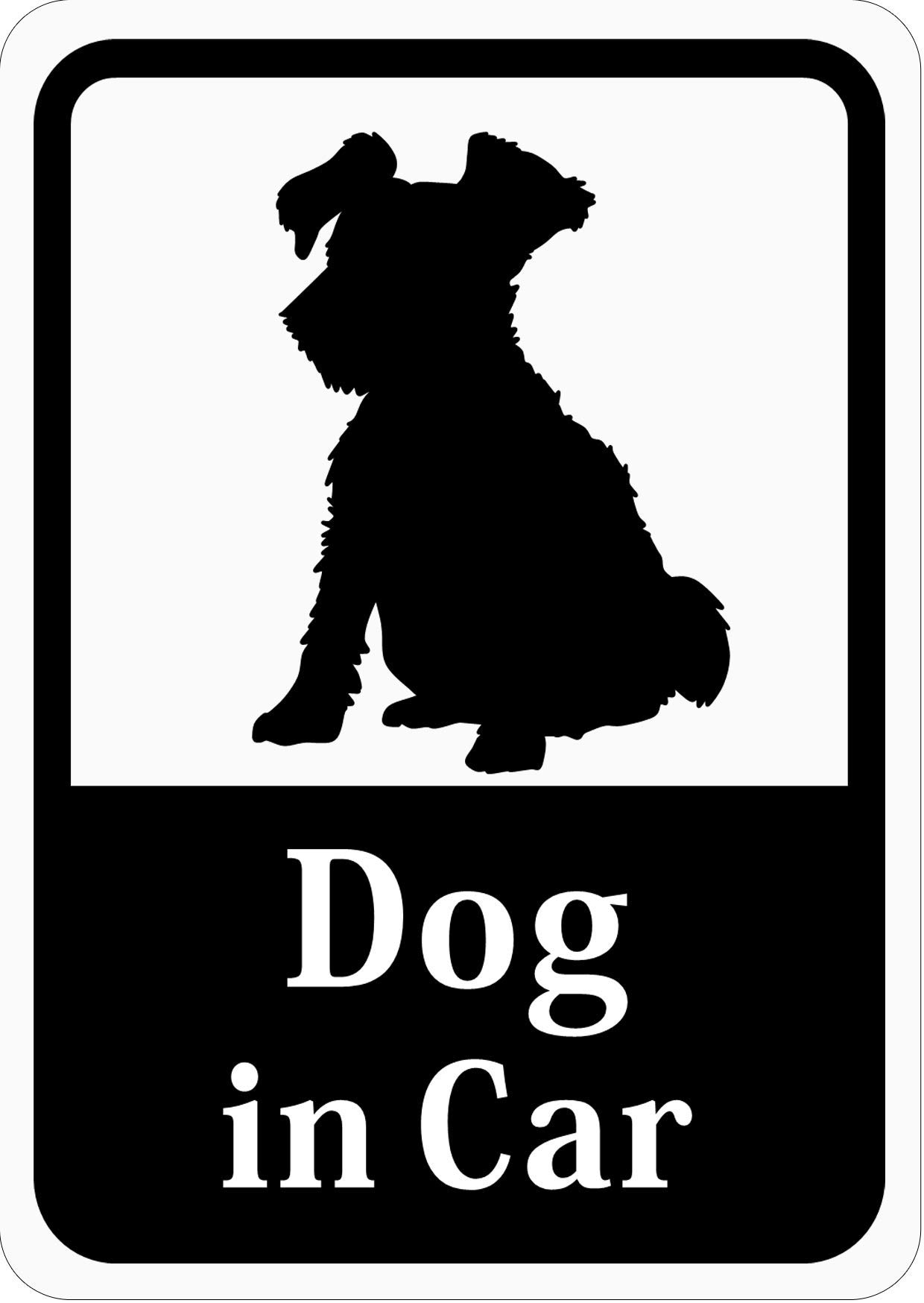 Dog in Car  Miniature Schnauzer  Car Sticker (Magnet) s35 one size белый