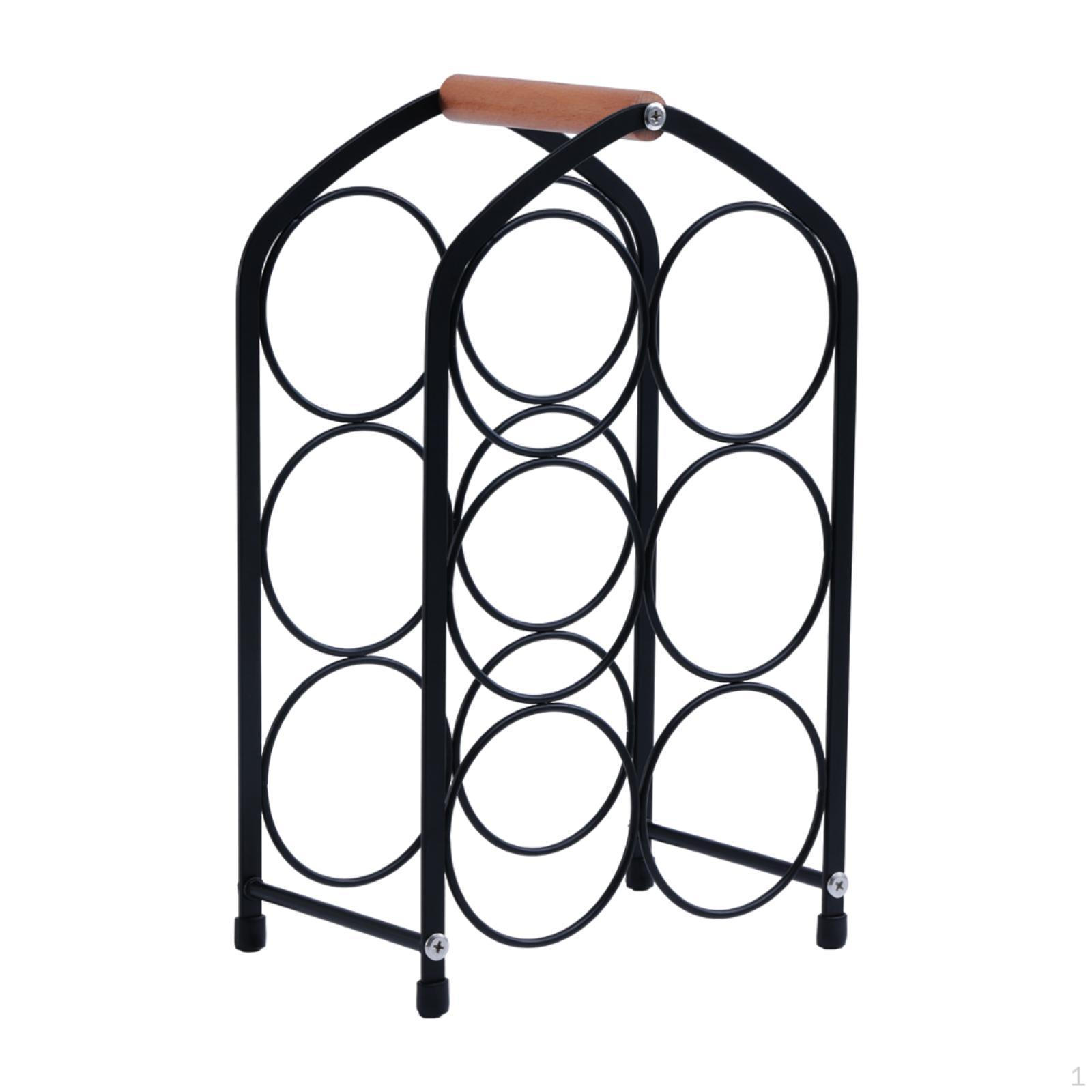 

Wine Display Rack Holder Drink Bar Equipment with Handle Shelf Carrier for B