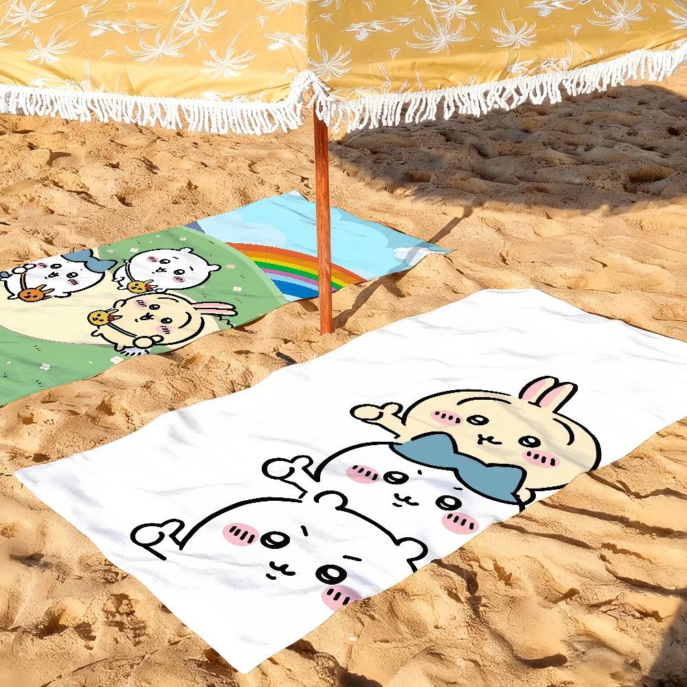 C-Chiikawa Cute Towel Quick Drying Beach Towels Are Suitable For Swimming Pools Camping Yoga And The Gym