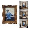Resins Picture Frame Vintage European Styles Flower Embossed Carvings Photo Frame for Desktop Display or Wall Hanging